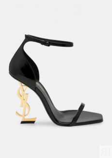 Босоножки SAINT LAURENT Opyum patent leather sandals, черный