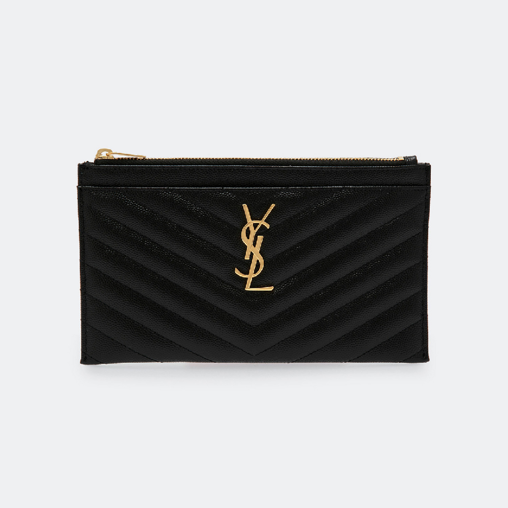 Сумка SAINT LAURENT Monogram quilted leather pouch, черный