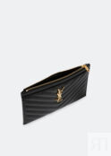 Сумка SAINT LAURENT Monogram quilted leather pouch, черный