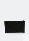 Сумка SAINT LAURENT Monogram quilted leather pouch, черный