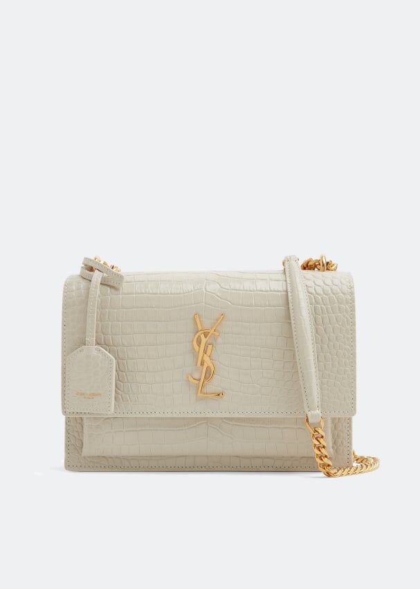 Сумка кросс-боди SAINT LAURENT Sunset medium chain bag, белый 442906DND0J9207 | White фото 1