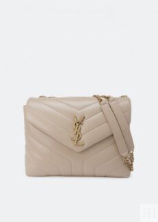 Сумка кросс-боди SAINT LAURENT Loulou small chain bag, бежевый