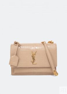 Сумка кросс-боди SAINT LAURENT Sunset medium chain bag, бежевый