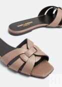 Сандалии SAINT LAURENT Tribute flat sandals, коричневый