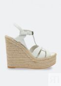 Сандалии SAINT LAURENT Tribute wedge sandals, белый 611924BZC009008 | White фото 1