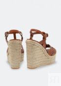 Сандалии SAINT LAURENT Tribute wedge sandals, коричневый