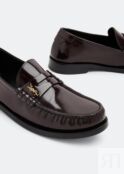 Лоферы SAINT LAURENT Le Monogram penny loafers, бордовый