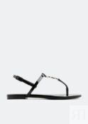 Сандалии SAINT LAURENT Cassandra flat sandals, черный 7164111TVNN1000 | Black фото 1