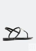 Сандалии SAINT LAURENT Cassandra flat sandals, черный 7164111TVNN1000 | Black фото 2