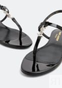 Сандалии SAINT LAURENT Cassandra flat sandals, черный 7164111TVNN1000 | Black фото 3