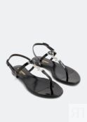 Сандалии SAINT LAURENT Cassandra flat sandals, черный 7164111TVNN1000 | Black фото 4