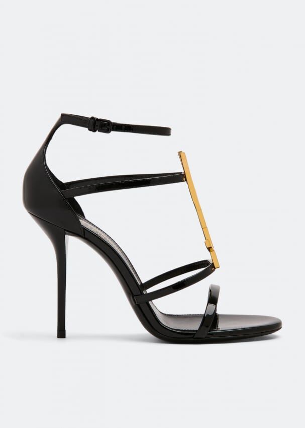 Сандалии SAINT LAURENT Cassandra leather sandals, черный 6301091TVKK1000 | Black фото 1