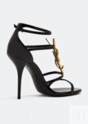 Сандалии SAINT LAURENT Cassandra leather sandals, черный 6301091TVKK1000 | Black фото 3