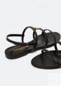 Сандалии SAINT LAURENT Cassandra flat sandals, черный 652758BDATT1000 | Black фото 2