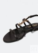 Сандалии SAINT LAURENT Cassandra flat sandals, черный 652758BDATT1000 | Black фото 3