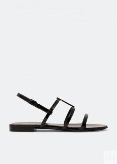 Сандалии SAINT LAURENT Cassandra flat sandals, черный