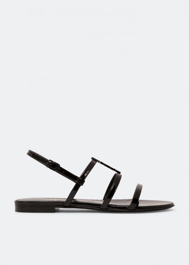 Сандалии SAINT LAURENT Cassandra flat sandals, черный 652758B8IVV1000 | Black фото 1