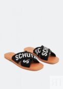 Сандалии SCHUTZ Logo flat sandals, черный S2088900040002UX10K7-X6 | Black фото 5