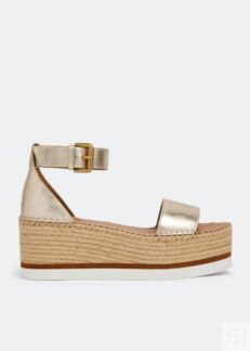 Сандалии SEE BY CHLOÉ Glyn platform espadrille sandals, золотой