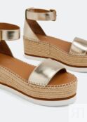 Сандалии SEE BY CHLOÉ Glyn platform espadrille sandals, золотой