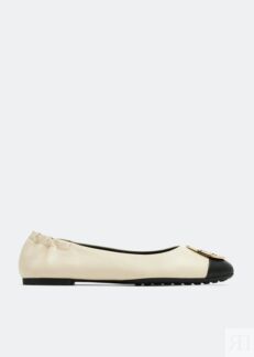 Балетки TORY BURCH Claire Cap-Toe ballet flats, бежевый