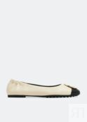 Балетки TORY BURCH Claire Cap-Toe ballet flats, бежевый