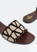 Сандалии VALENTINO GARAVANI Toile Iconographe sandals, коричневый