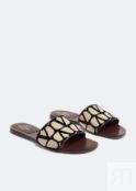 Сандалии VALENTINO GARAVANI Toile Iconographe sandals, коричневый