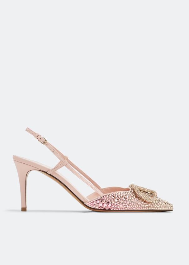 Туфли VALENTINO GARAVANI VLogo Signature embellished pumps, розовый