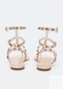 Сандалии VALENTINO GARAVANI Rockstud flat sandals, металлик