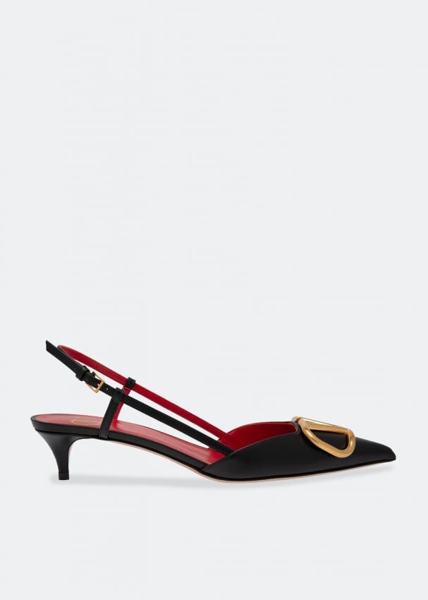 Туфли VALENTINO GARAVANI VLogo leather pumps, черный WS0Q70DSH0NO | Black фото 1