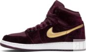 Кроссовки Air Jordan 1 Heiress GG Velvet, красный 832596 640 | Red фото 3