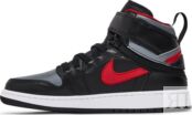 Кроссовки Air Jordan 1 High FlyEase GS Smoke Grey Gym Red, черный DC7986 006 | Black фото 3