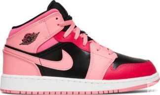 Кроссовки Air Jordan 1 Mid GS Coral Chalk, розовый